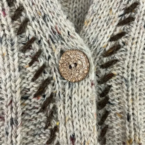 IVY Speckled Knit Sweater Vest Rustic Buttons Pockets Cottagecore L - Picture 3 of 5